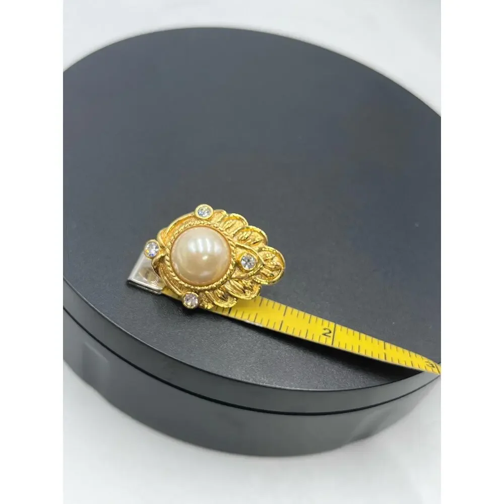 Vintage KJL for Avon "Renaissance Collection" Faux‎ Pearl Clip On Earrings - Picture 12 of 15